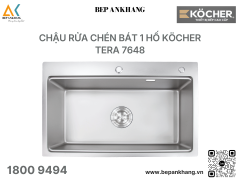 Chậu rửa chén bát 1 hố KÖCHER TERA 7648 - Kết cấu thành chậu siêu dày 3.0 + 1.0
